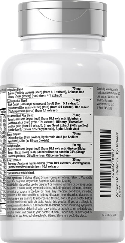 Horbäach Women's Multivitamin 50 Plus | 60 Coated Caplets | Advanced Vitamin Formula | Non-GMO & Gluten Free Supplement