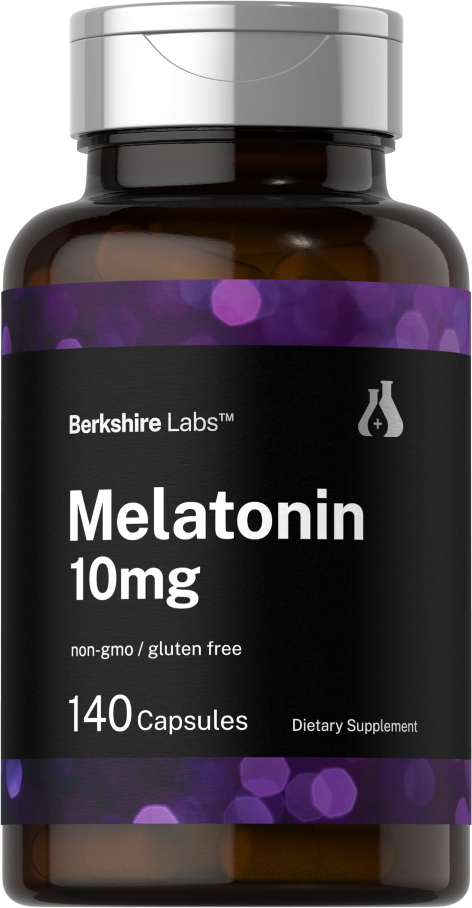 Horbäach Berkshire Labs Melatonin 10mg | 140 Quick Release Capsules | Extra Strength | Non-GMO Gluten Free