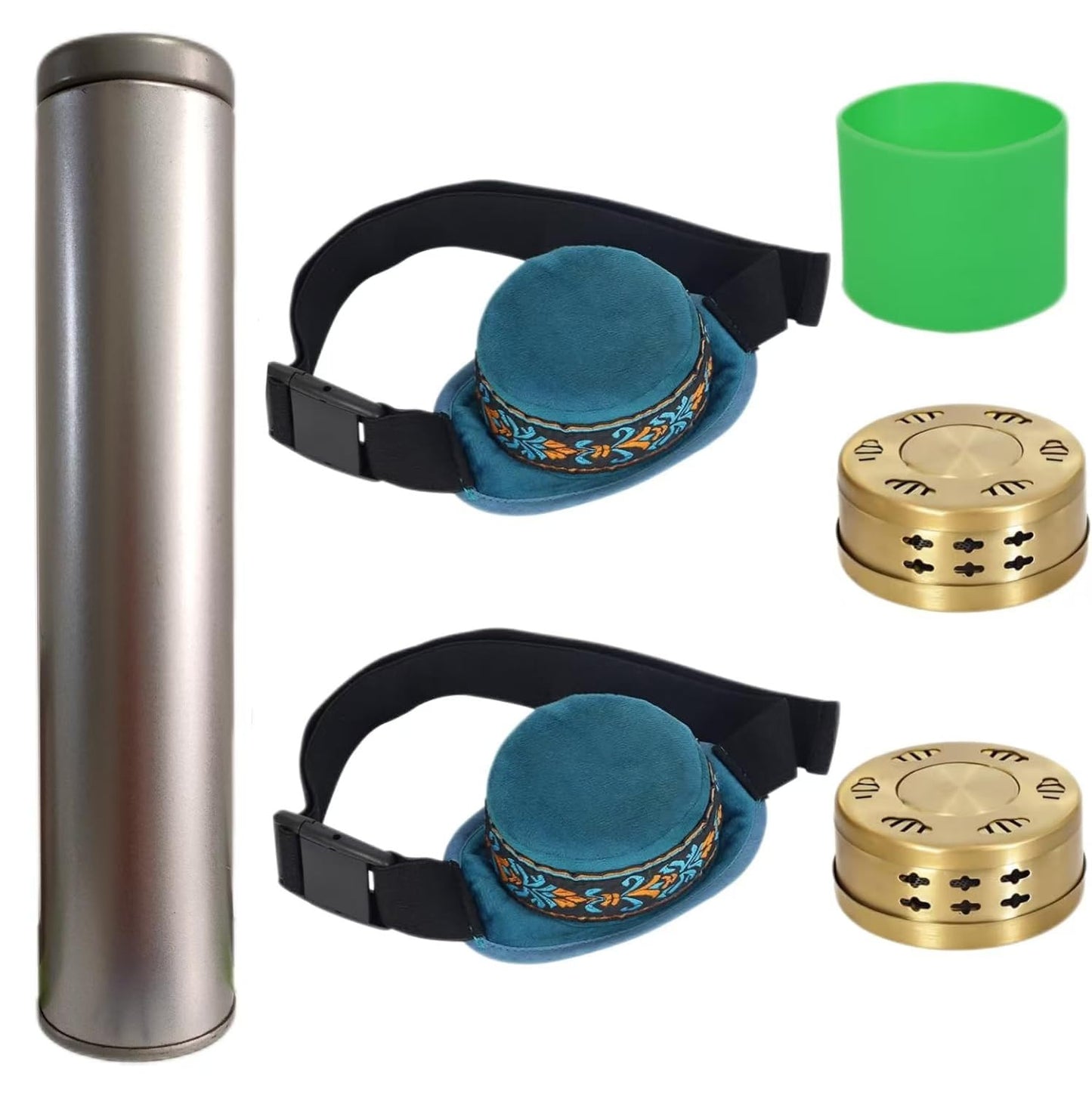 HORLORFE 6 PCS Moxibustion Kit – Smokeless Copper Boxes, Filter Bags & Tank