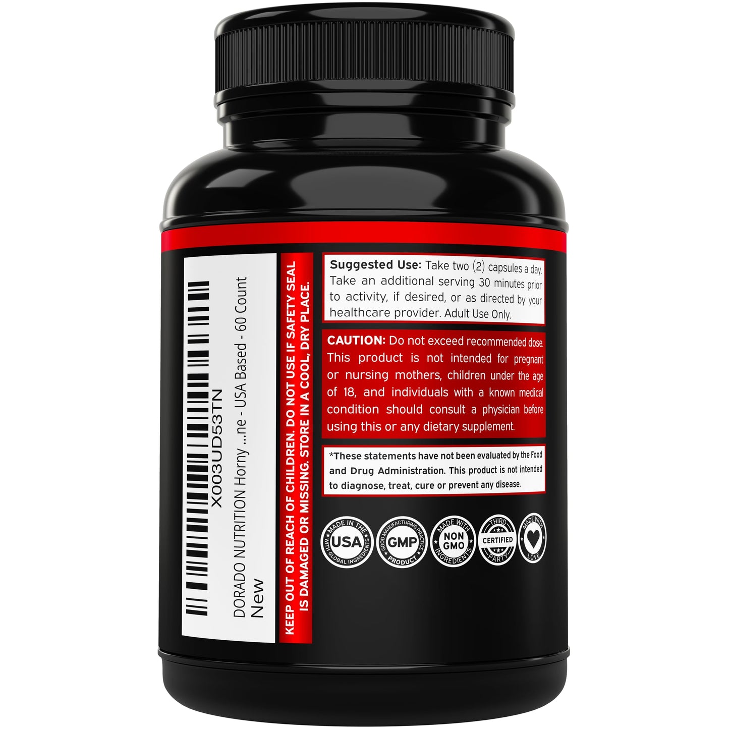 Horny Goat Weed 20% Icariins - For Men & Women | USA Made 60 Count