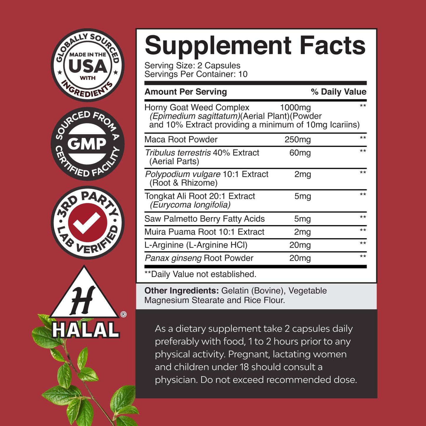 Horny Goat Weed for Male Enhancement - Extra Strength 1000mg | Stamina & Energy