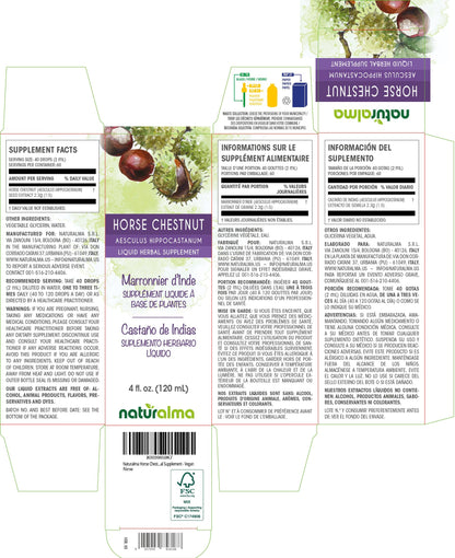 Naturalma Horse Chestnut Seed Tincture – Alcohol-Free, 4 fl oz | Vegan Herbal Supplement