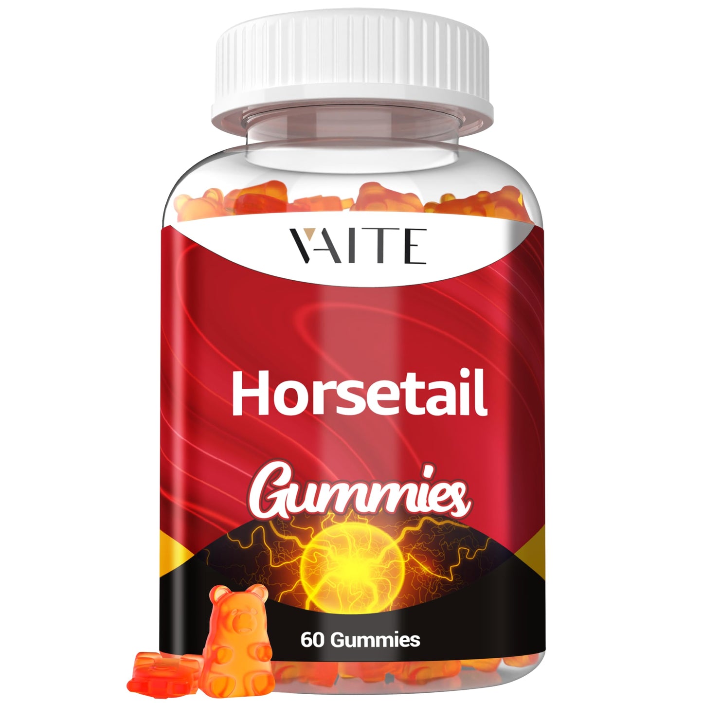 Horsetail Hair Growth Gummies – Silica & Antioxidant Support for Stronger Hair, Skin & Nails | Non-GMO, Gluten-Free | Cola de Caballo Hierba – 60 Vegan Chewables
