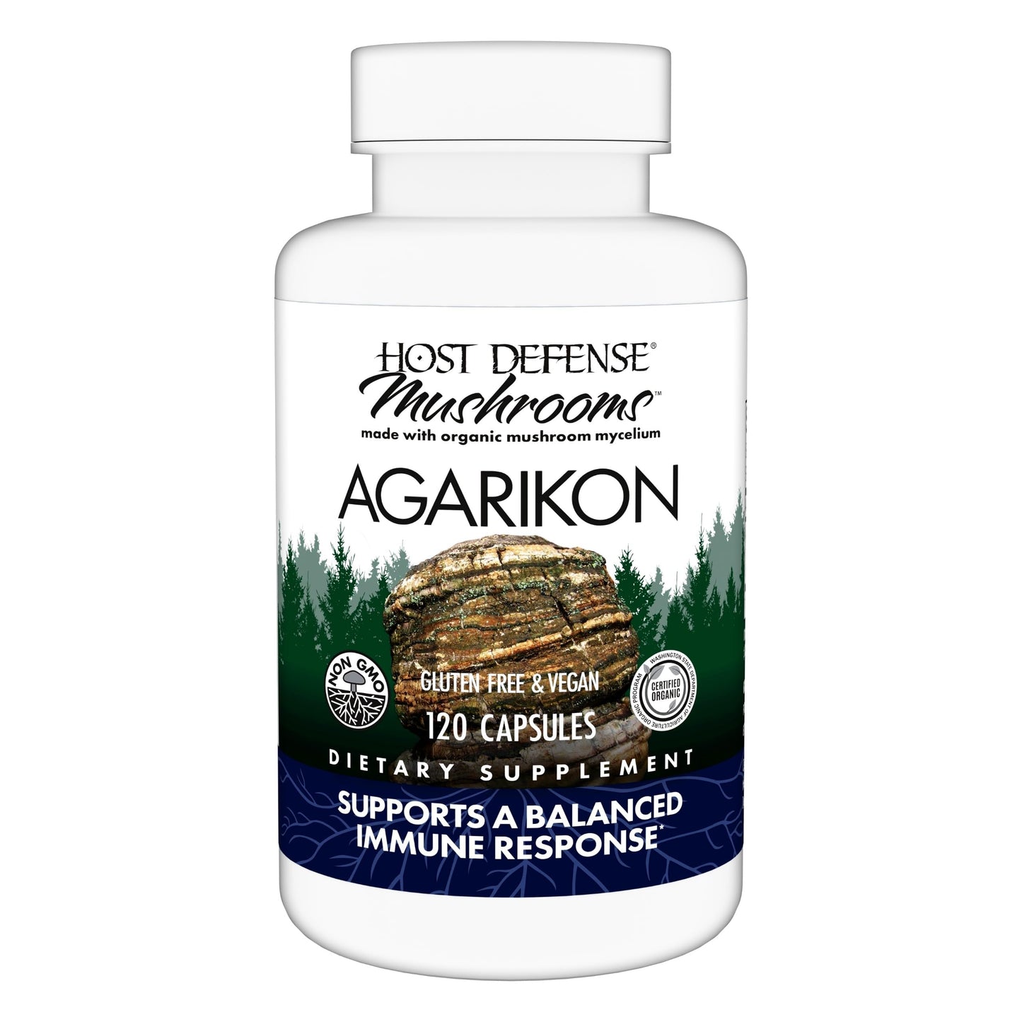 Host Defense Agarikon Capsules – Immune Support Mushroom Supplement – 120 Capsules