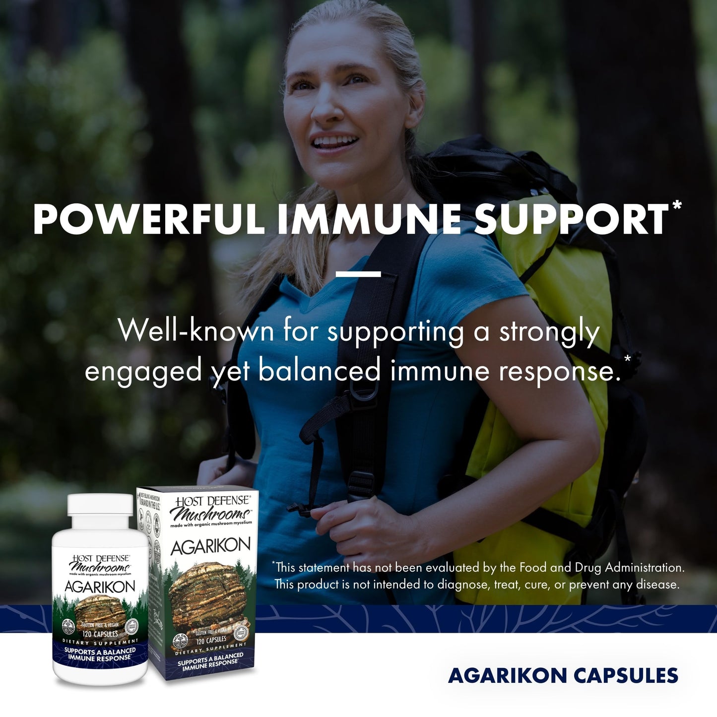 Host Defense Agarikon Capsules – Immune Support Mushroom Supplement – 120 Capsules