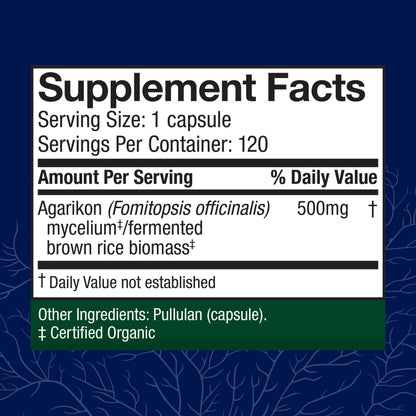 Host Defense Agarikon Capsules – Immune Support Mushroom Supplement – 120 Capsules