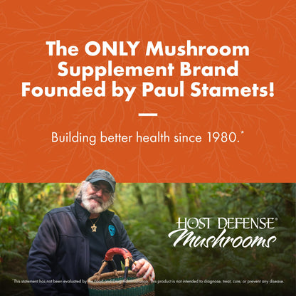 Host Defense Breathe Capsules – Immune & Respiratory Support Mushroom Supplement with Chaga, Reishi & Cordyceps – 120 Capsules