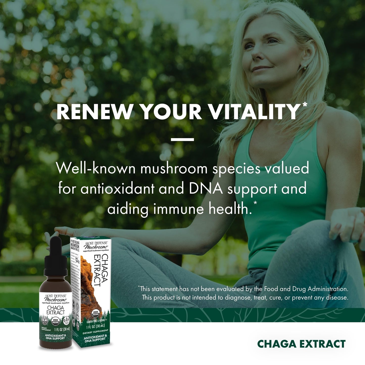 Host Defense Chaga Extract - Immune Support & Antioxidant Boost | 1 fl oz