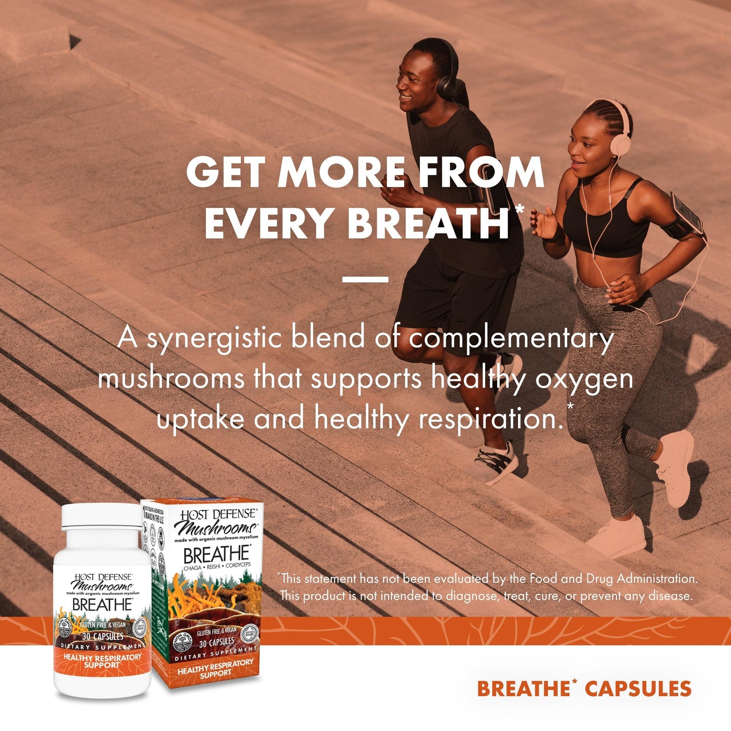 Host Defense Breathe Capsules – Immune & Respiratory Support Mushroom Supplement (30 Caps)