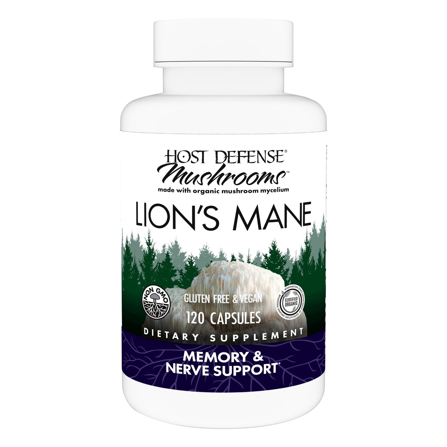 Host Defense Mushrooms Lion's Mane – Brain Health, Focus & Memory (120 Capsules)