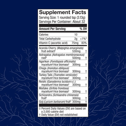 Host Defense MycoBotanicals Immune Powder – Immune & Gut Health Support (3.5 oz, 32 Servings)