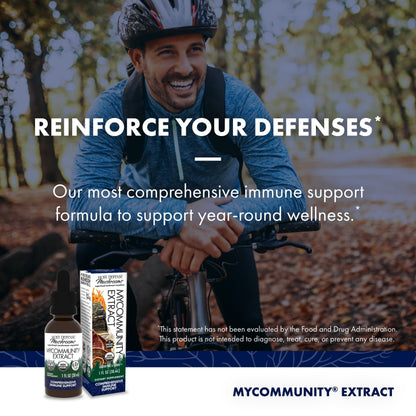 Host Defense MyCommunity Extract – 17-Species Mushroom Supplement for Immune Support | 1 fl oz