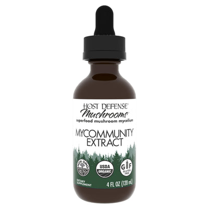 Host Defense MyCommunity Extract – 17-Species Mushroom Blend for Immune Support (4 fl oz)