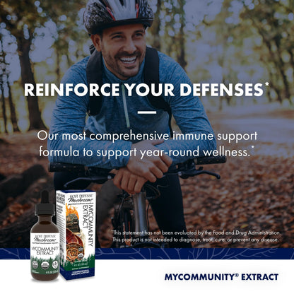 Host Defense MyCommunity Extract – 17-Species Mushroom Blend for Immune Support (4 fl oz)