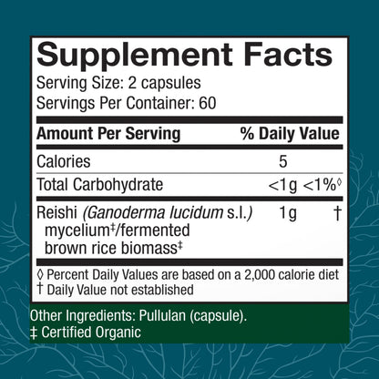 Host Defense Reishi Capsules | Immune & Heart Health Support, Energy & Vitality – 120 Capsules