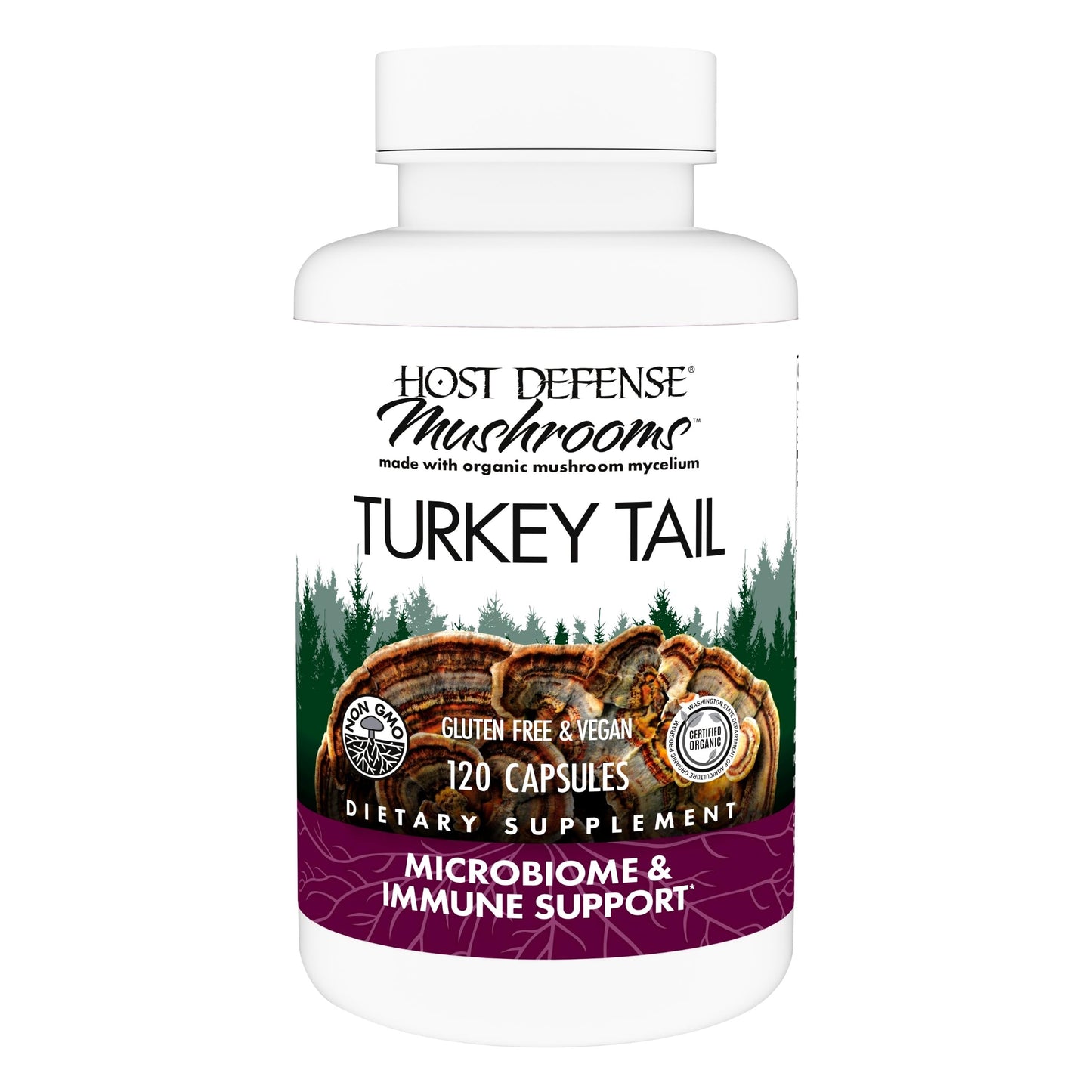 Host Defense Turkey Tail Capsules – Digestive Health & Immune Support