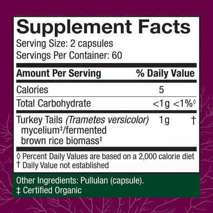 Host Defense Turkey Tail Capsules – Digestive Health & Immune Support