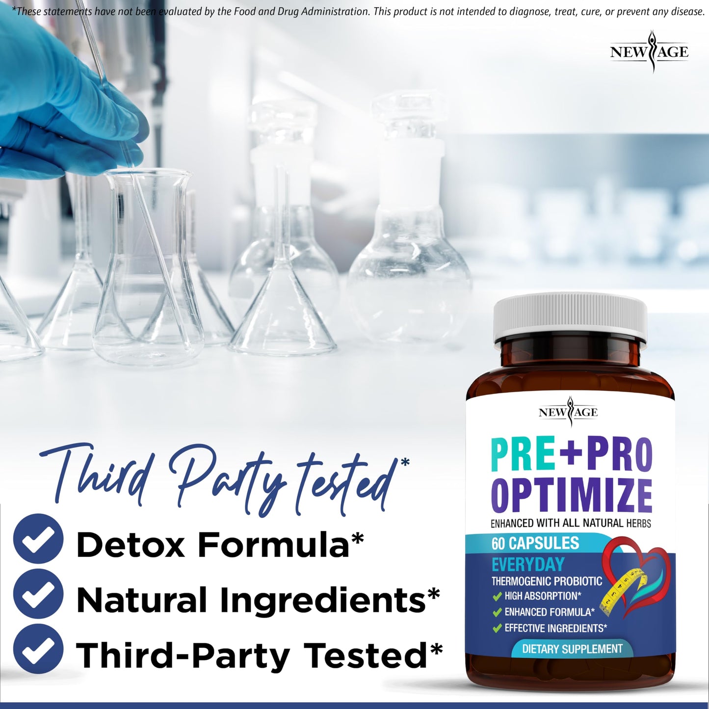 NEW AGE Pro Optimize Probiotics for Women - 70B CFU, Menopause Support, Dong Quai Pack of 3