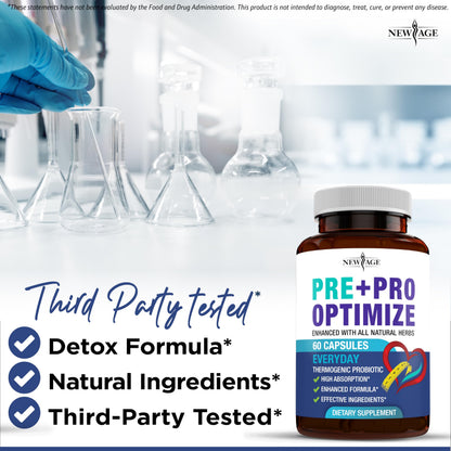 NEW AGE Pro Optimize Probiotics for Women - 70B CFU, Menopause Support, Dong Quai Pack of 3