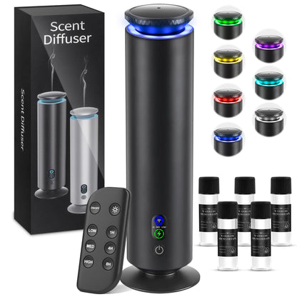 Hotel Scent Diffuser Starter Kit - 1000 sq ft coverage, 7 Ambient Lights, Black