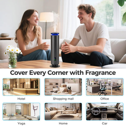 Hotel Scent Diffuser Starter Kit - 1000 sq ft coverage, 7 Ambient Lights, Black