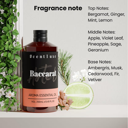 Hotel Scents Baccarat Diffuser Oil – 8.45 oz (250 ml) | Luxury Hotel Fragrance for Aromatherapy Diffusers