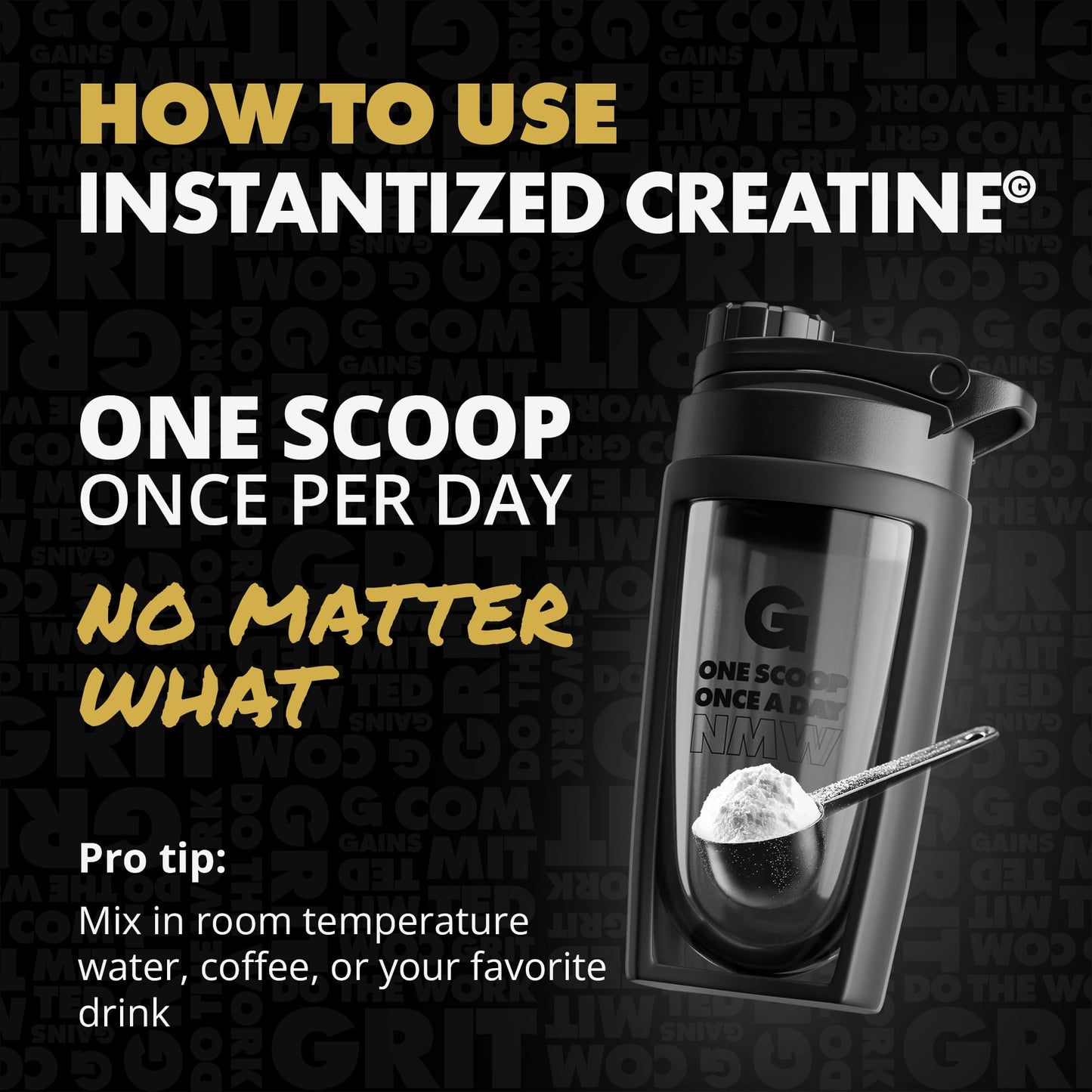 Gains in Bulk Instantized Creatine Monohydrate – Soluble, Zero-Bloat (100 Servings)