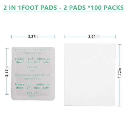 100Pads Natural Bamboo Vinegar Ginger Foot Pads – Travel or Home Use