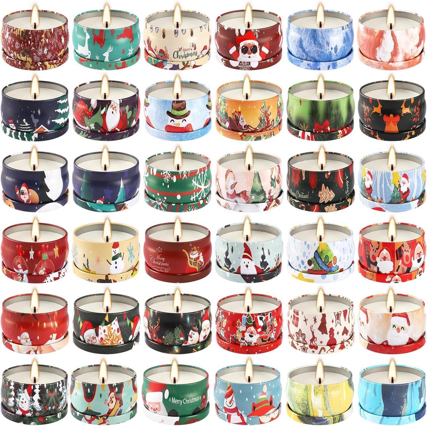 Howemon 36 Pack Christmas Scented Candles Set – Natural Soy Wax & Aromatherapy