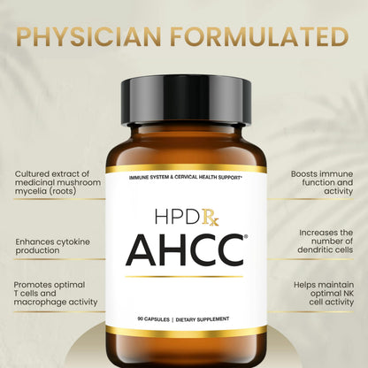 HPD Rx Premium AHCC & Shiitake Mushroom 1100 mg per Serving – Immune Support, 30-Day Supply