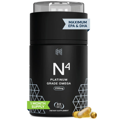 HPN N(4) Icelandic Omega-3 Fish Oil – 3,000 mg EPA/DHA, 90 Softgels | Joint & Brain Health