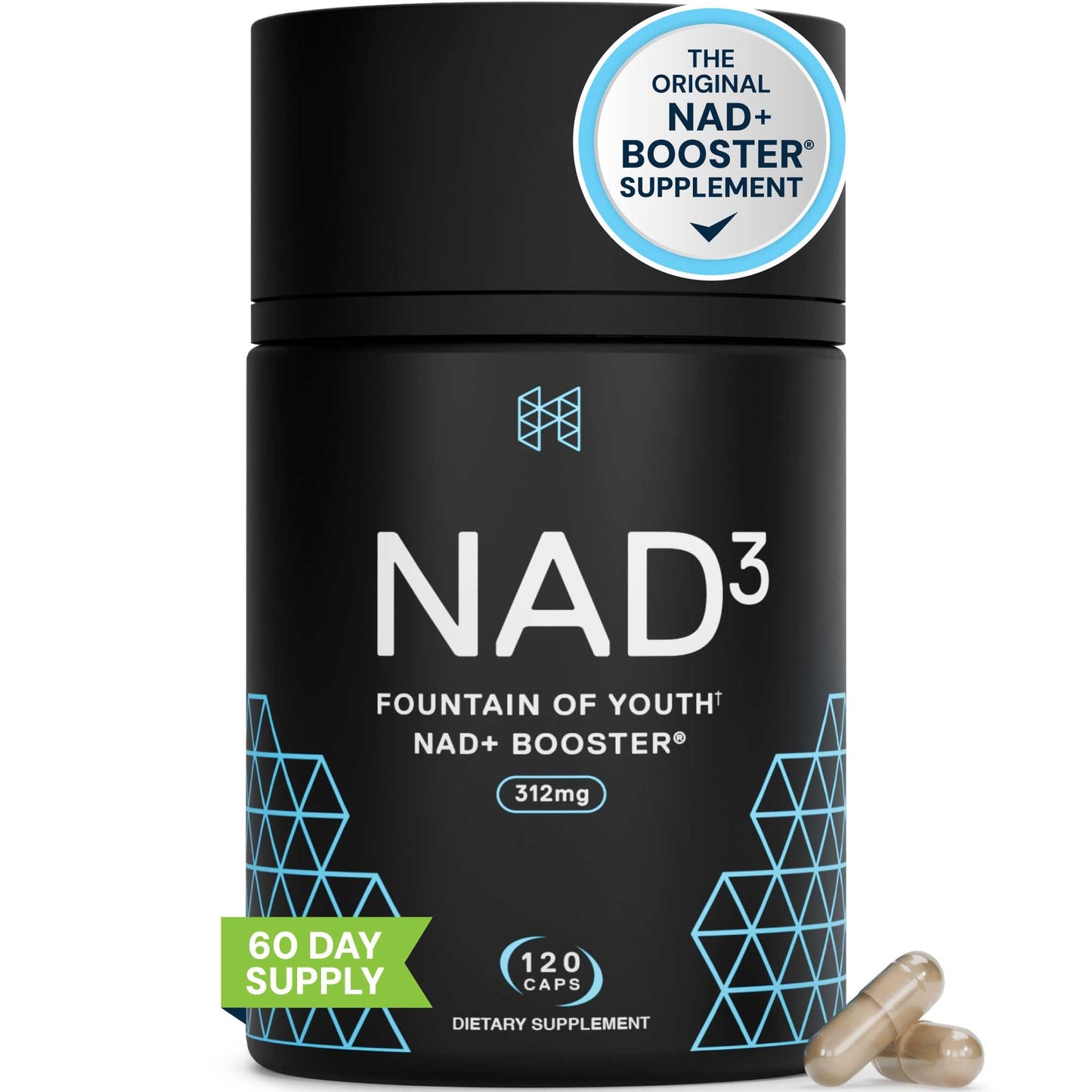 HPN NAD3 Clinical NAD+ Booster | Cellular Health & Natural Energy | 120ct, 60-Day Supply
