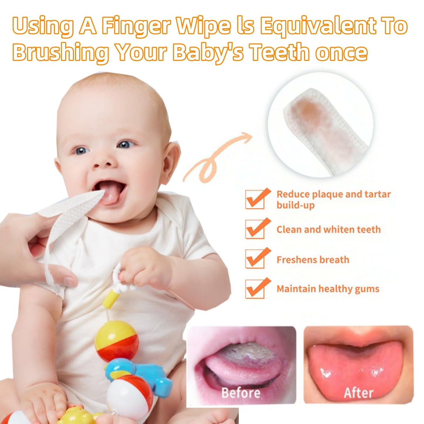 Hranio Finger Toothbrush & Tongue Cleaner for Babies 0-36 Months – 32Pcs