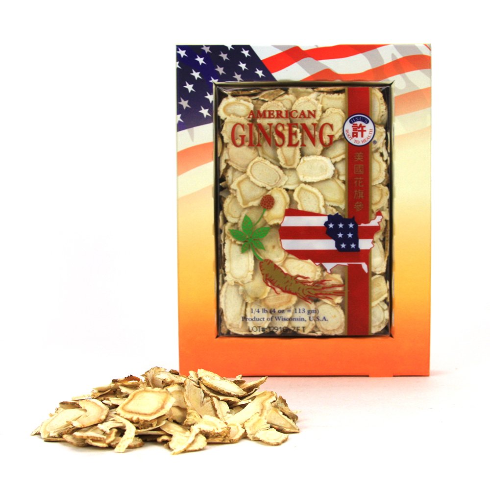 Hsu's SKU 0126LL-4 American Ginseng Slices – Wisconsin Grown, Mixed Large & Medium, 4 oz