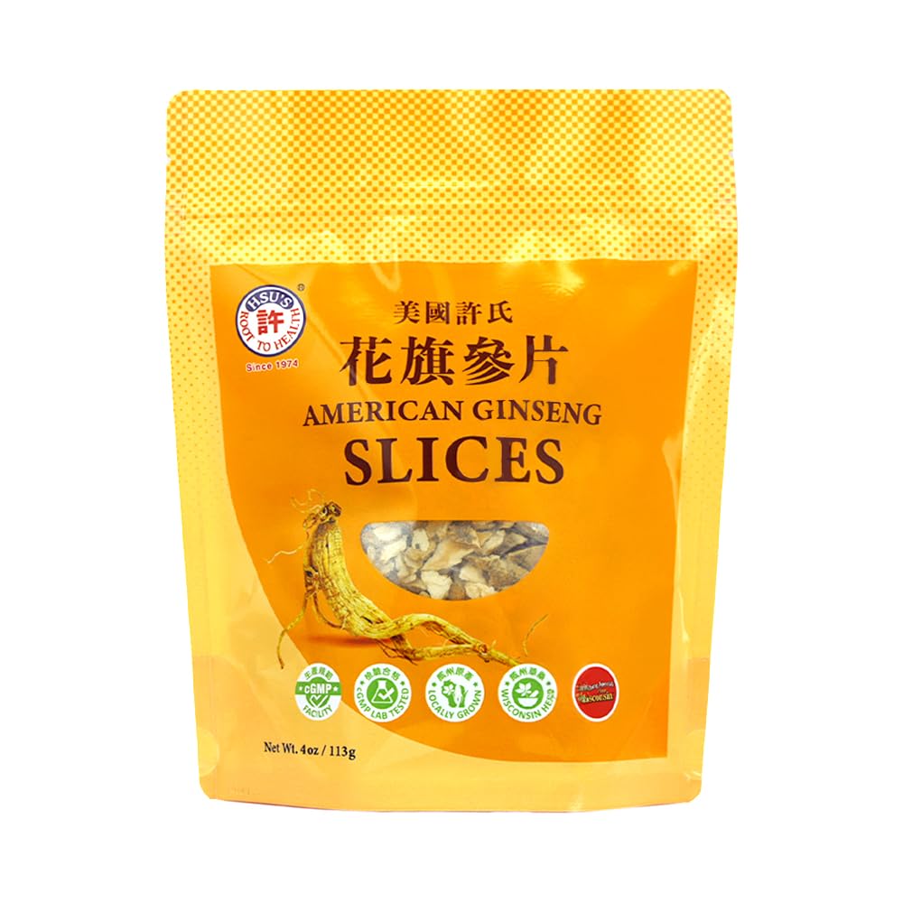 Hsu's American Ginseng Slices – 4oz Bag, Wisconsin Grown, Mixed Sizes