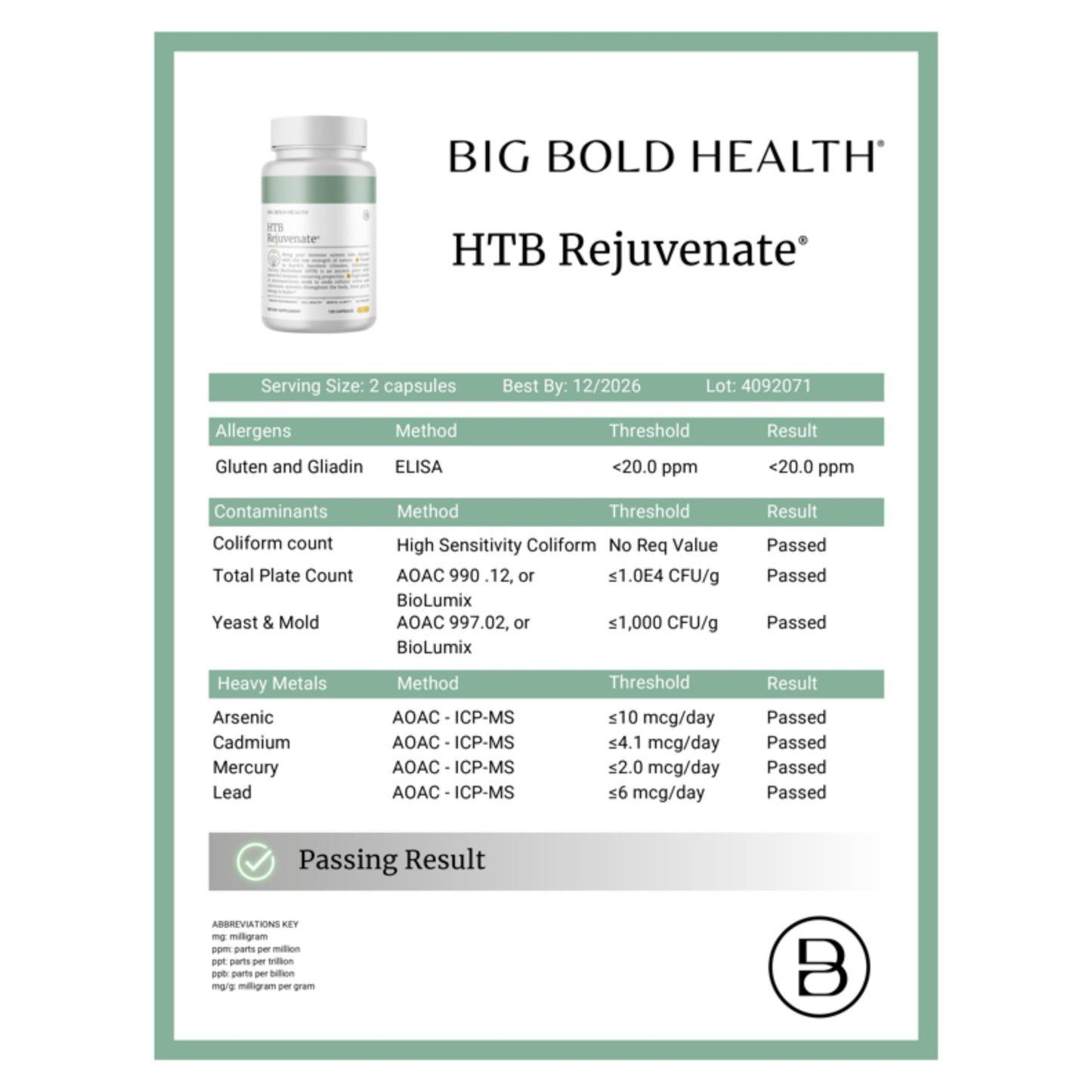 BIG BOLD HEALTH HTB Immune Rejuvenate – Polyphenol Immune Support with Himalayan Tartary Buckwheat, 120 Vegetarian Capsules