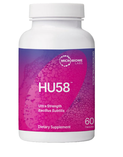 Microbiome Labs HU58 Bacillus Subtilis Probiotics for Digestive Health & Immune Support - 10B CFU Daily Capsules (60)
