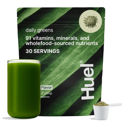 Huel Daily Greens | Superfood Greens Powder with 91 Vitamins & Minerals, Probiotics, Adaptogens | 30 Servings