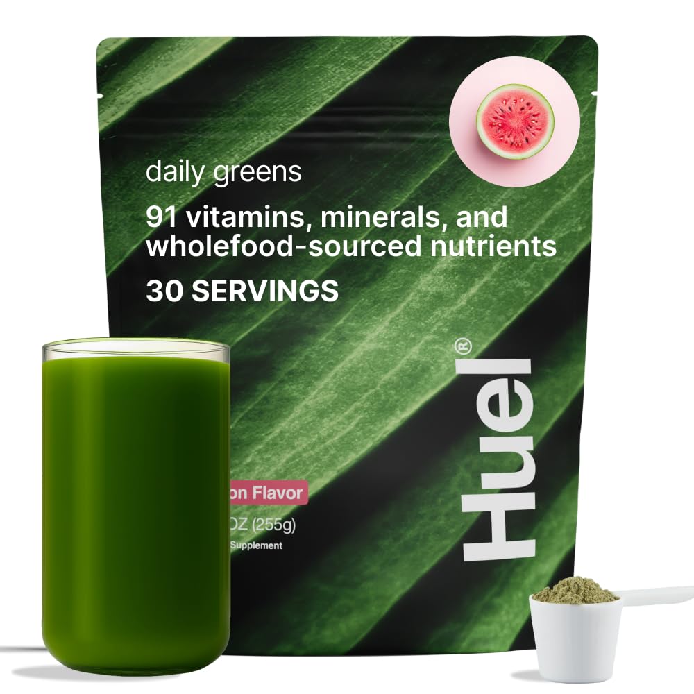 Huel Daily Greens Watermelon | 91 Vitamins & Probiotics | 30 Servings