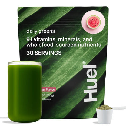 Huel Daily Greens Watermelon | 91 Vitamins & Probiotics | 30 Servings