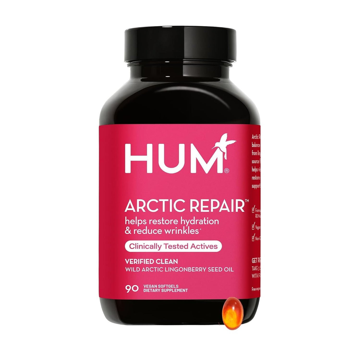 Arctic Repair Clear Skin Supplement by HUM - Omega 3-6-9 with Lingonberry Seed Oil, Vitamin A & E | 90 Vegan Softgels