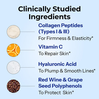 HUM Collagen Love Skin — Collagen Peptides with Hyaluronic Acid & Vitamin C, 90 Capsules