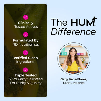 HUM Collagen Love Skin — Collagen Peptides with Hyaluronic Acid & Vitamin C, 90 Capsules