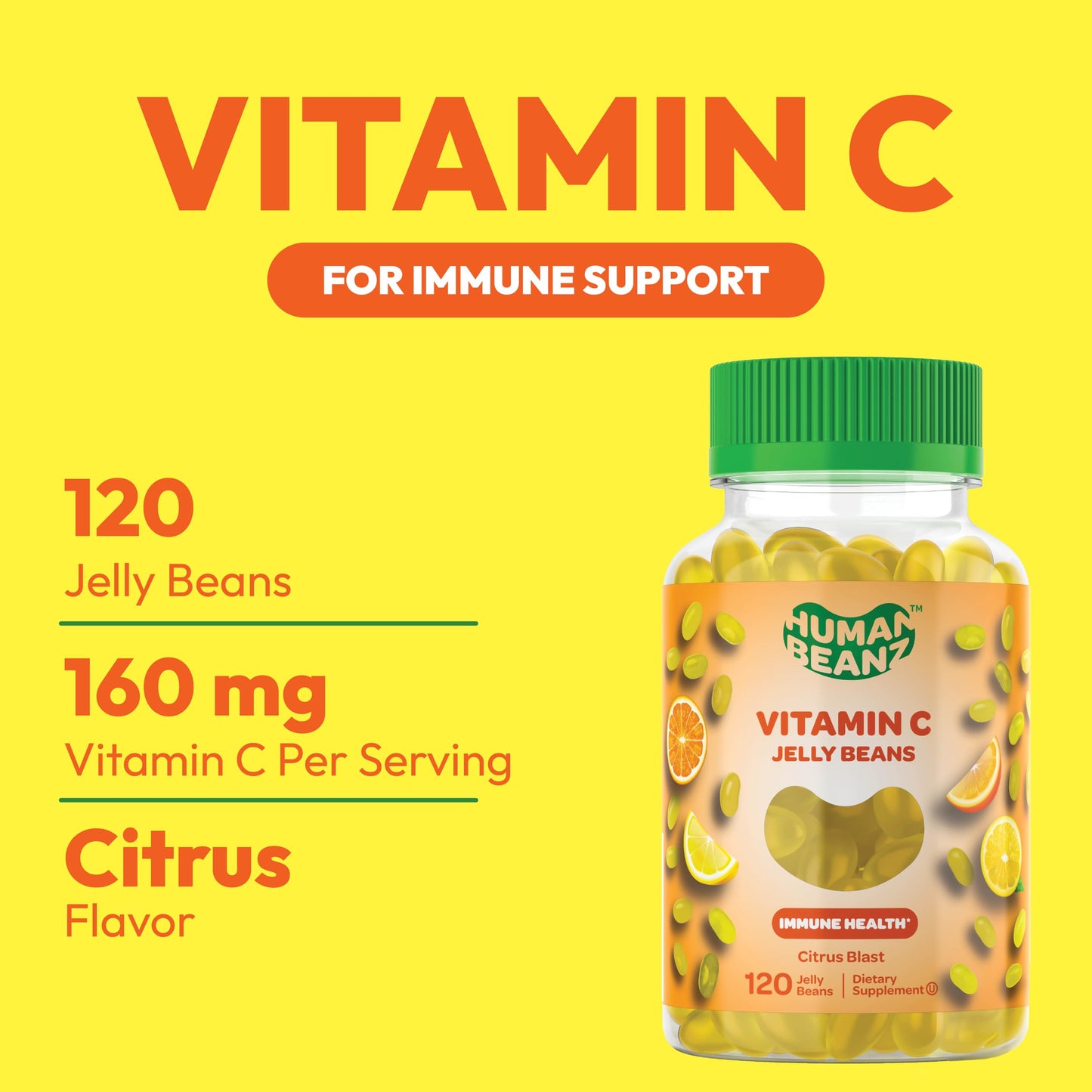 Human Beanz Vitamin C Jelly Bean Gummies for Adults – Immune Support