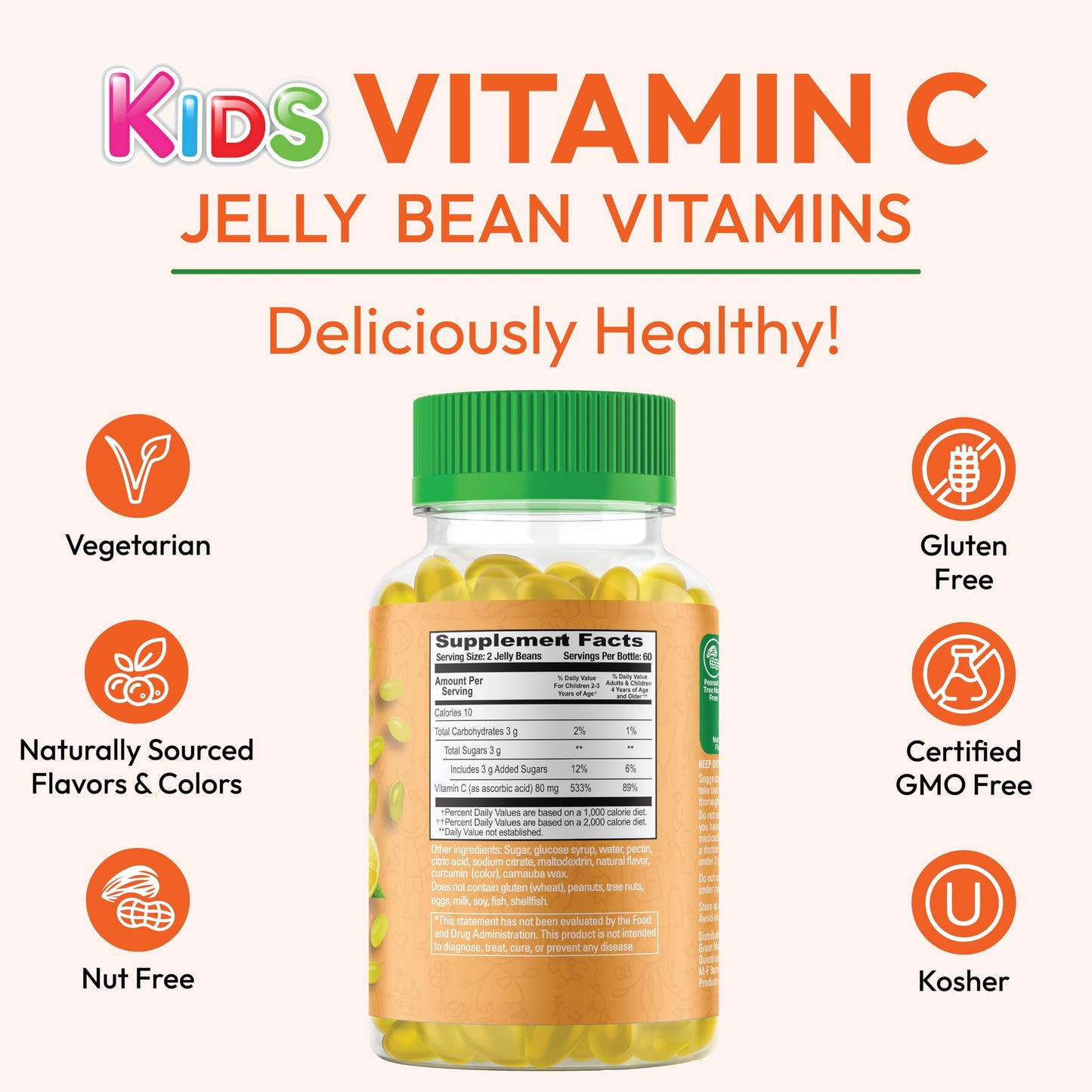 Human Beanz Vitamin C Jelly Beans for Kids | Immune Support, Vegetarian, Kosher