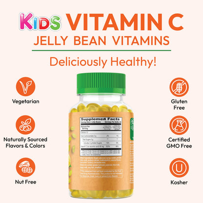 Human Beanz Vitamin C Jelly Beans for Kids | Immune Support, Vegetarian, Kosher
