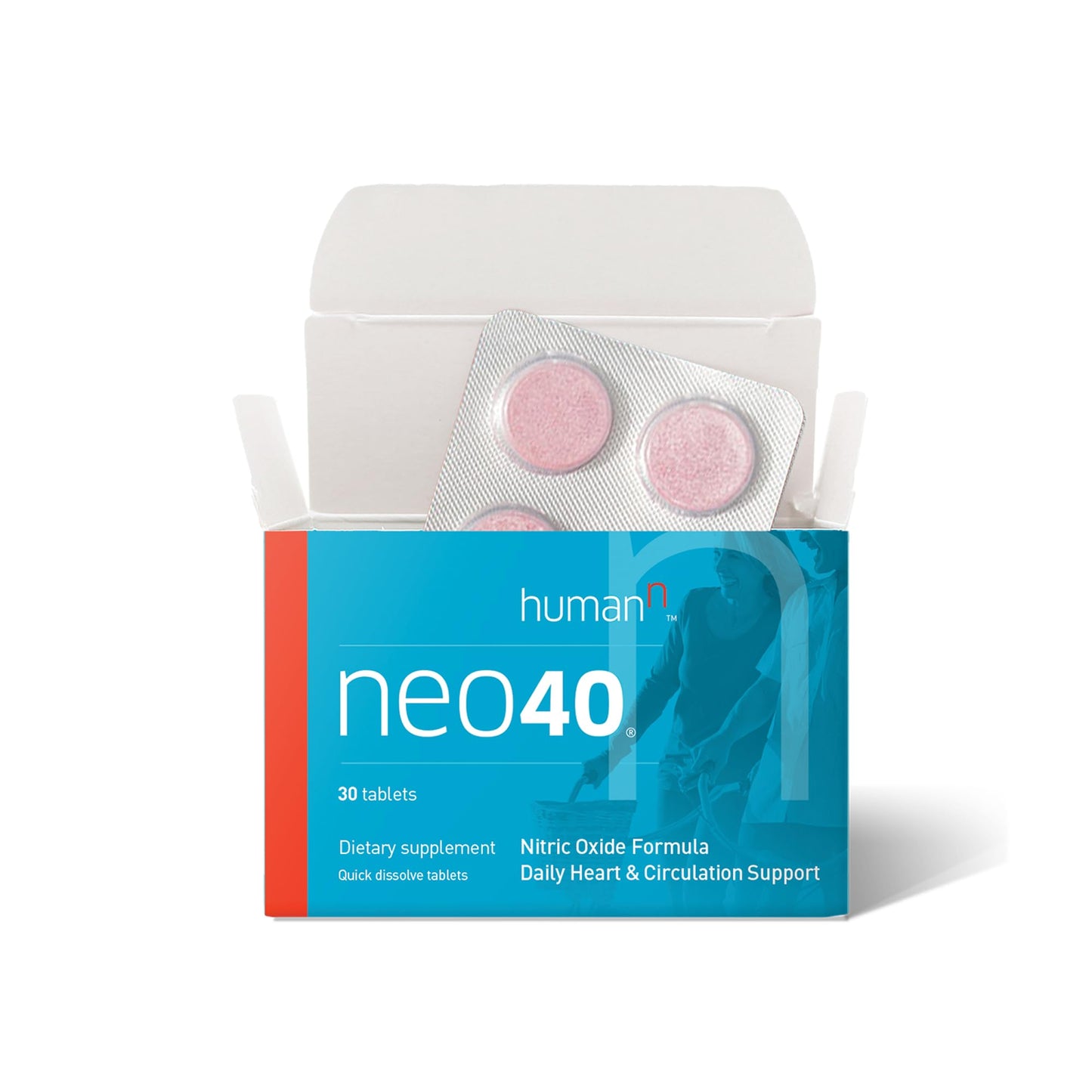 Humann Neo40 Daily – Quick-Dissolve Nitric Oxide Support for Heart & Circulation (30 Fruity Tablets)
