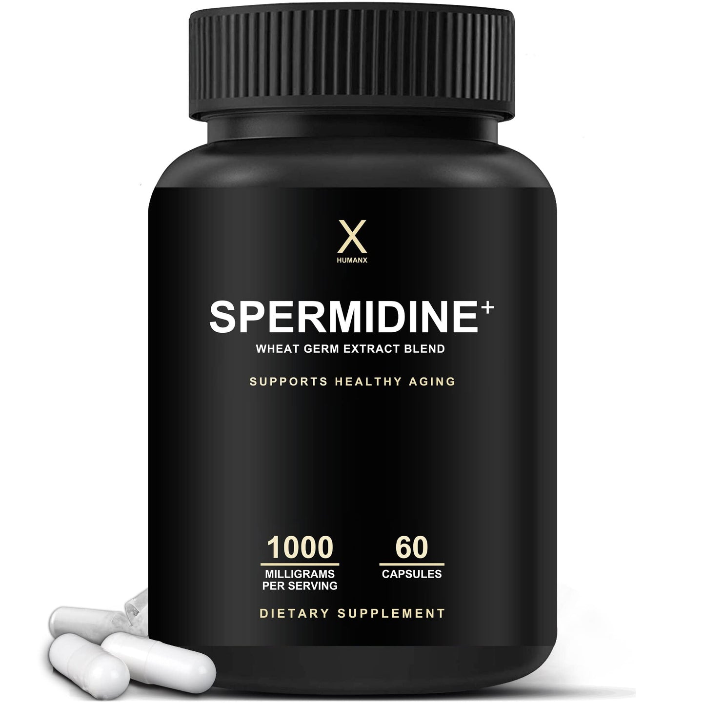 HUMANX Spermidine+ (USA Third Party Tested) – Spermidine-Rich Wheat Germ Extract + Zinc for Healthy Aging
