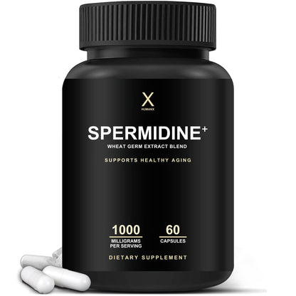 HUMANX Spermidine+ (USA Third Party Tested) – Spermidine-Rich Wheat Germ Extract + Zinc for Healthy Aging
