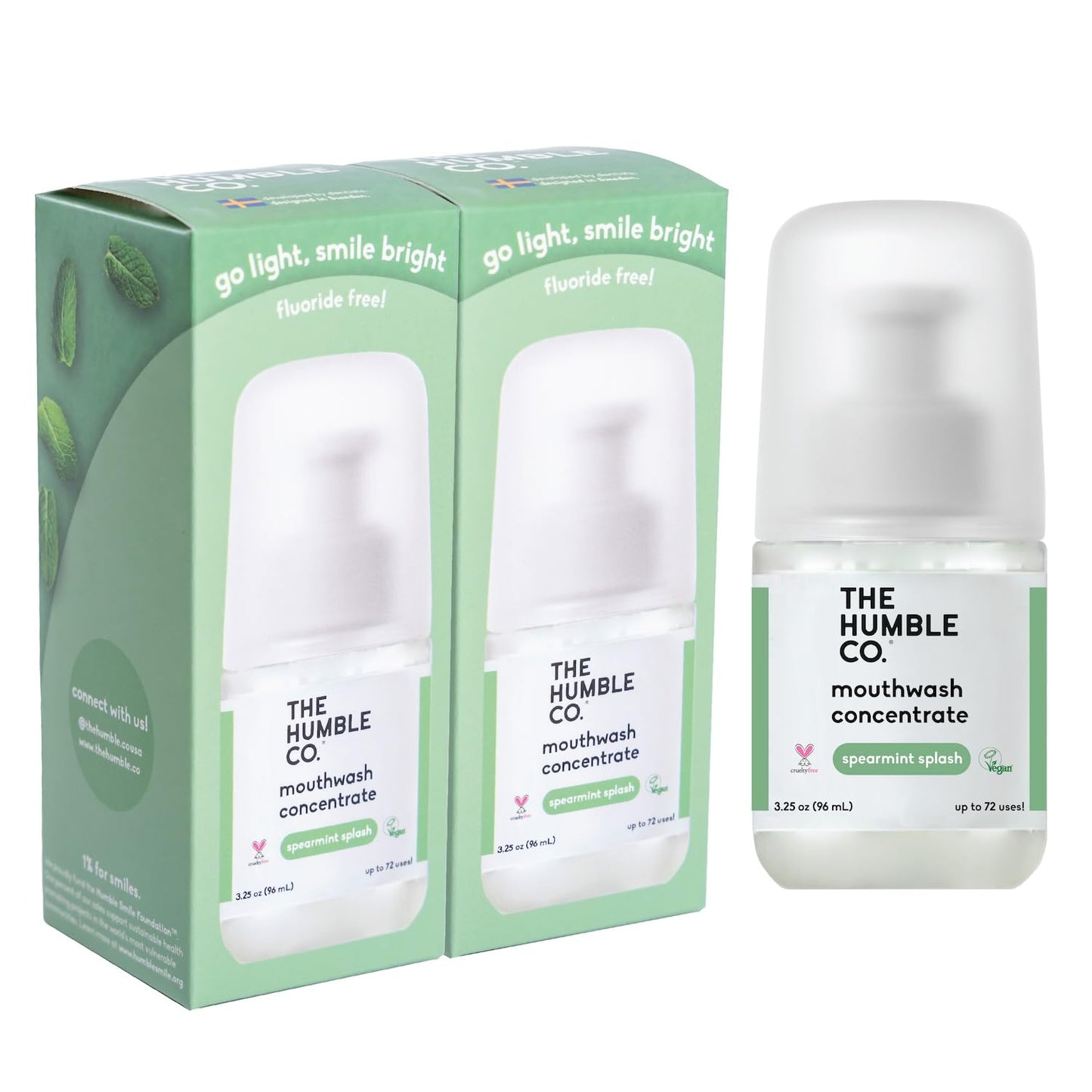 The Humble Co Mouthwash Concentrate – Fluoride Free Spearmint (Travel Size)